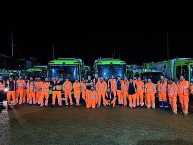 Environment First staff during the clear-up in the early hours of Sunday