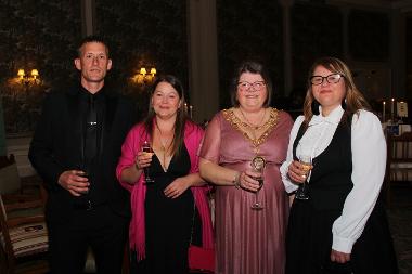 the Mayor and her Consort (Nickie Foster) enjoying the charity ball with friends and family