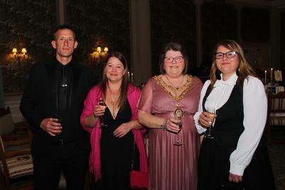 the Mayor and her Consort (Nickie Foster) enjoying the charity ball with friends and family