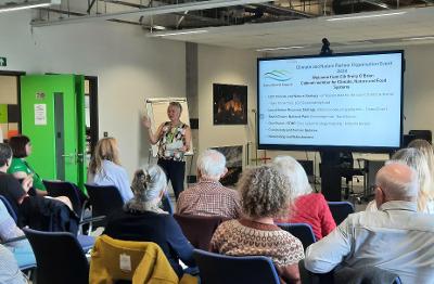 Cllr O’Brien welcoming community groups at the council’s first annual Climate and Nature Partner Organisation event. Cllr O’Brien welcoming community groups at the council’s first annual Climate and Nature Partner Organisation event.