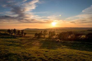 Photo of the South Downs at sunset