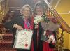 Image of Mrs Oliver-Wolff BEM with outgoing Mayor of Eastbourne, Councillor Candy Vaughan, following last night’s ceremony.