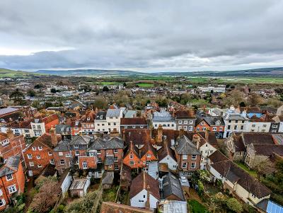 Lewes town from above