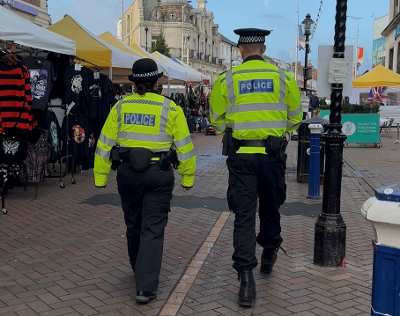 Police in Eastbourne town centre